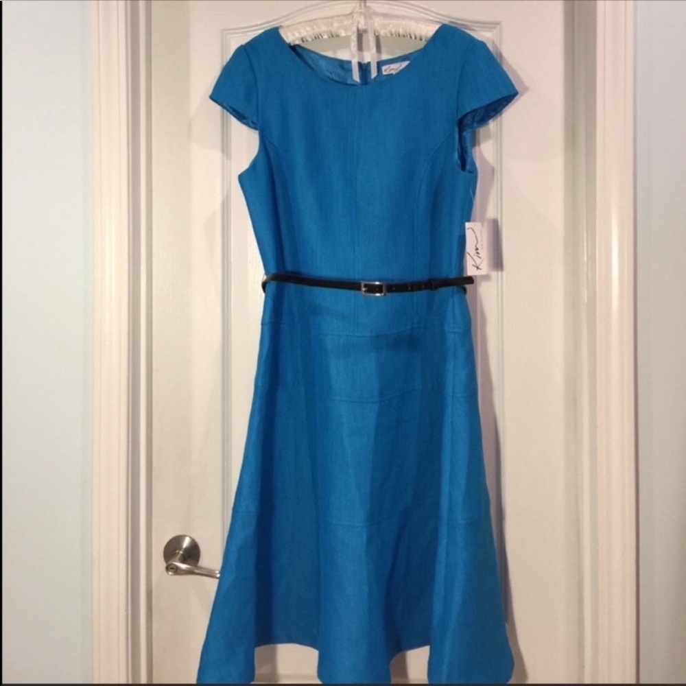 Kim Rogers Short Sleeve Flatter blue dress…